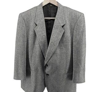 Countess Mara Mens Blazer Herringbone Wool Two Button Classic‎ Fit 48R